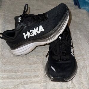 HOKA Black and White Running Shoes